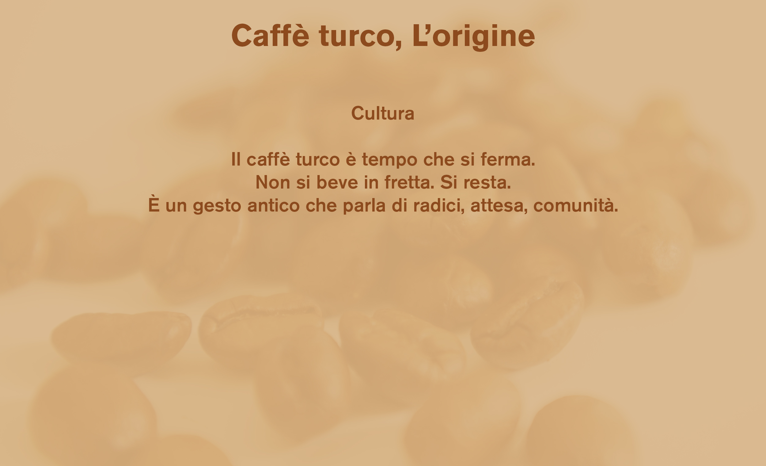 Preparazione caffè turco